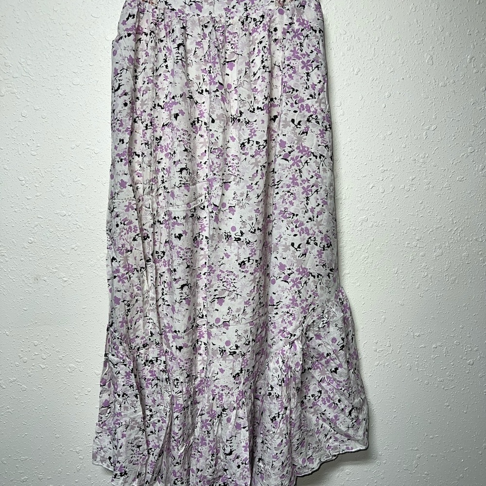 Free People Purple Ruffled A-Line Midi Skirt‎